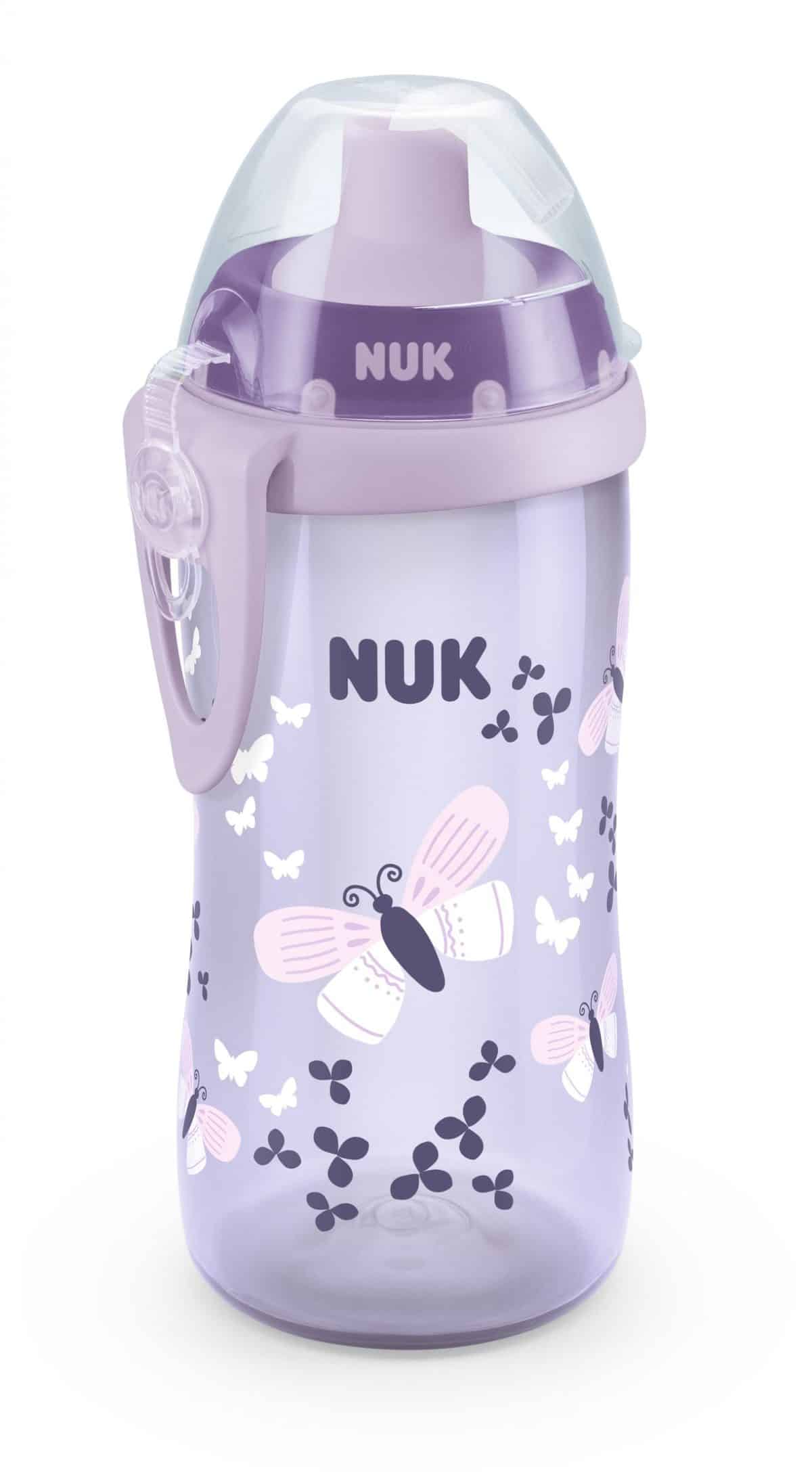 NUK First Choice Flexi Cup PP Soft Heart Breaker Bottle With Straw Blue &  Pink 300ml (12m+)