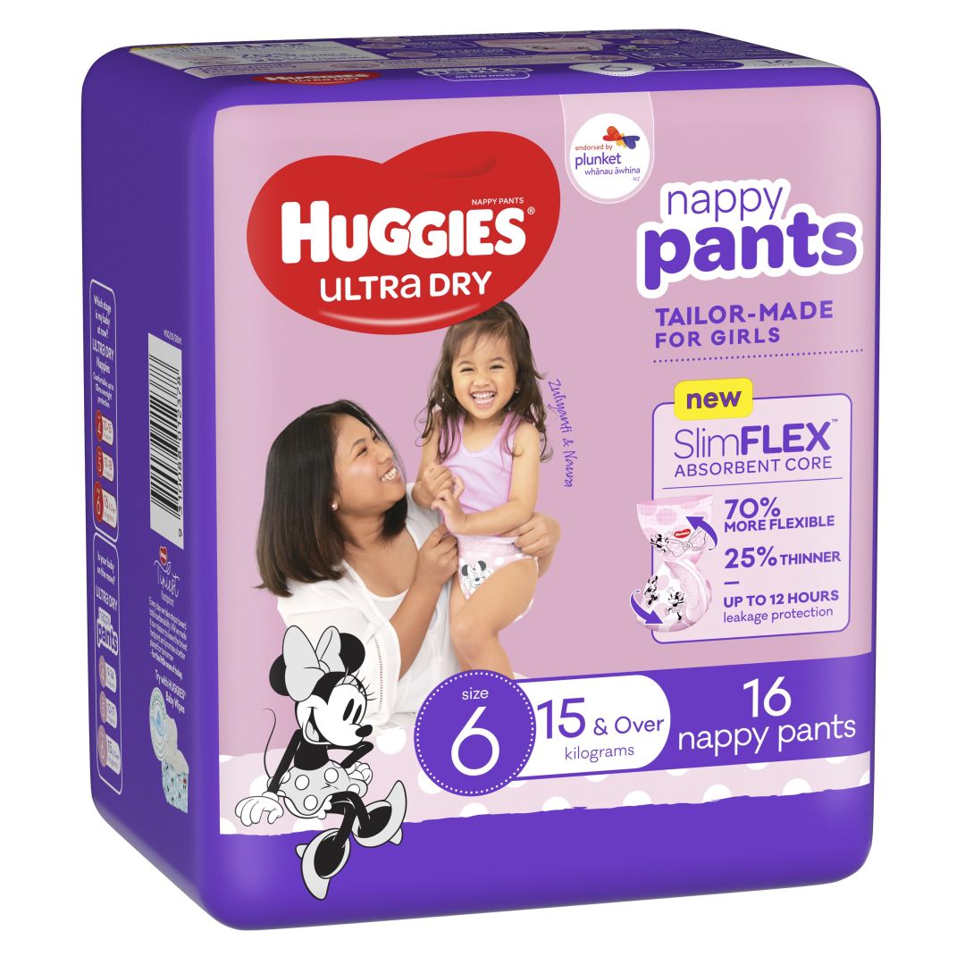 Huggies Nappy Pants Ultra Dry Junior Size 6 Girl 15 Kg