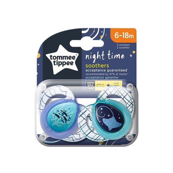 Tommee Tippee Night Time Soothers (6-18m) - Nappies Direct